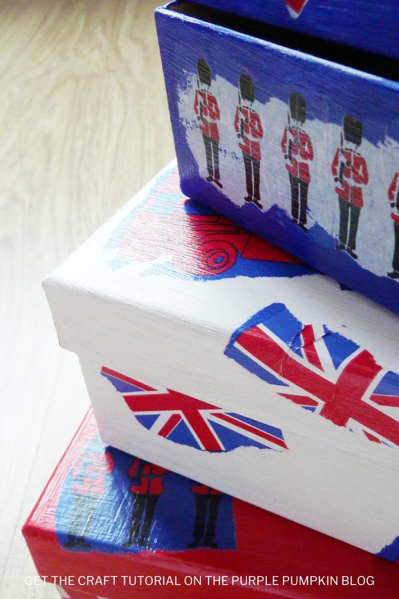 British Decoupage Boxes Craft Idea
