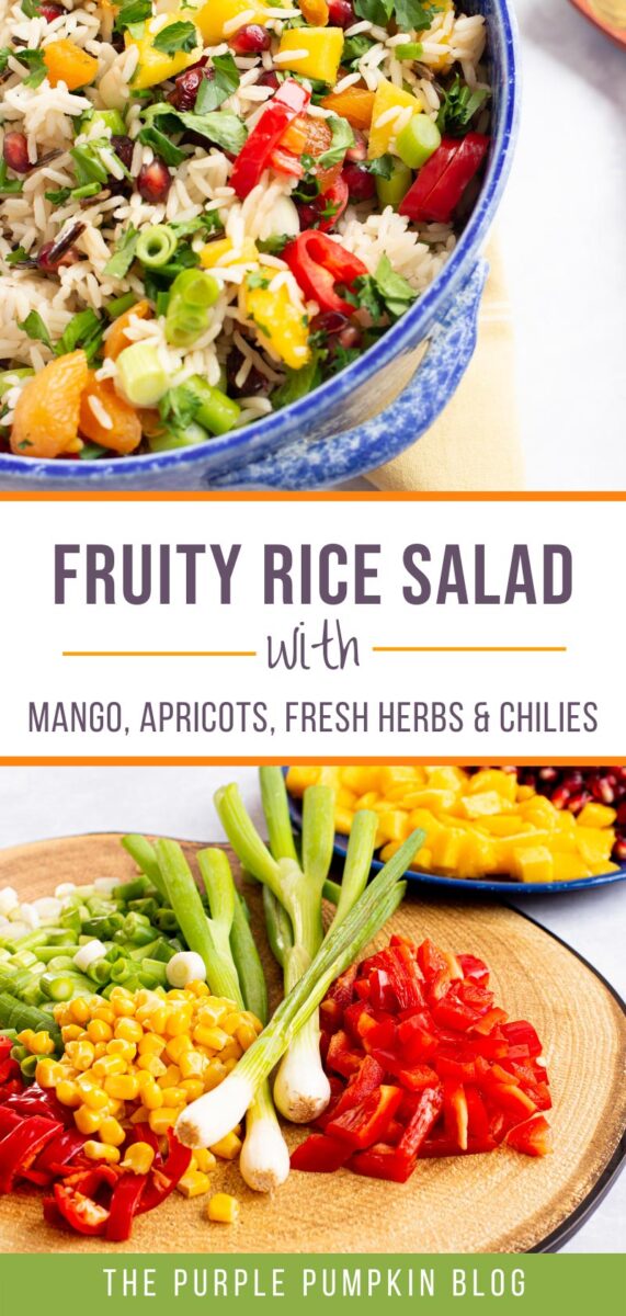 Fruity Rice Salad with Mango, Apricots, Fresh Herbs & Chilies
