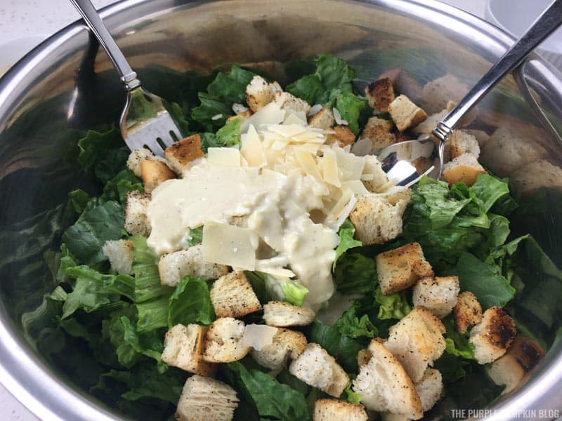 Combined Ingredients for Caesar Salad