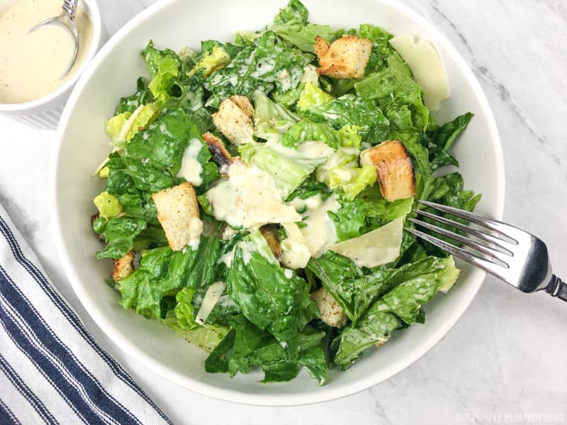 How to Make Classic Caesar Salad with Homemade Dressing & Croutons