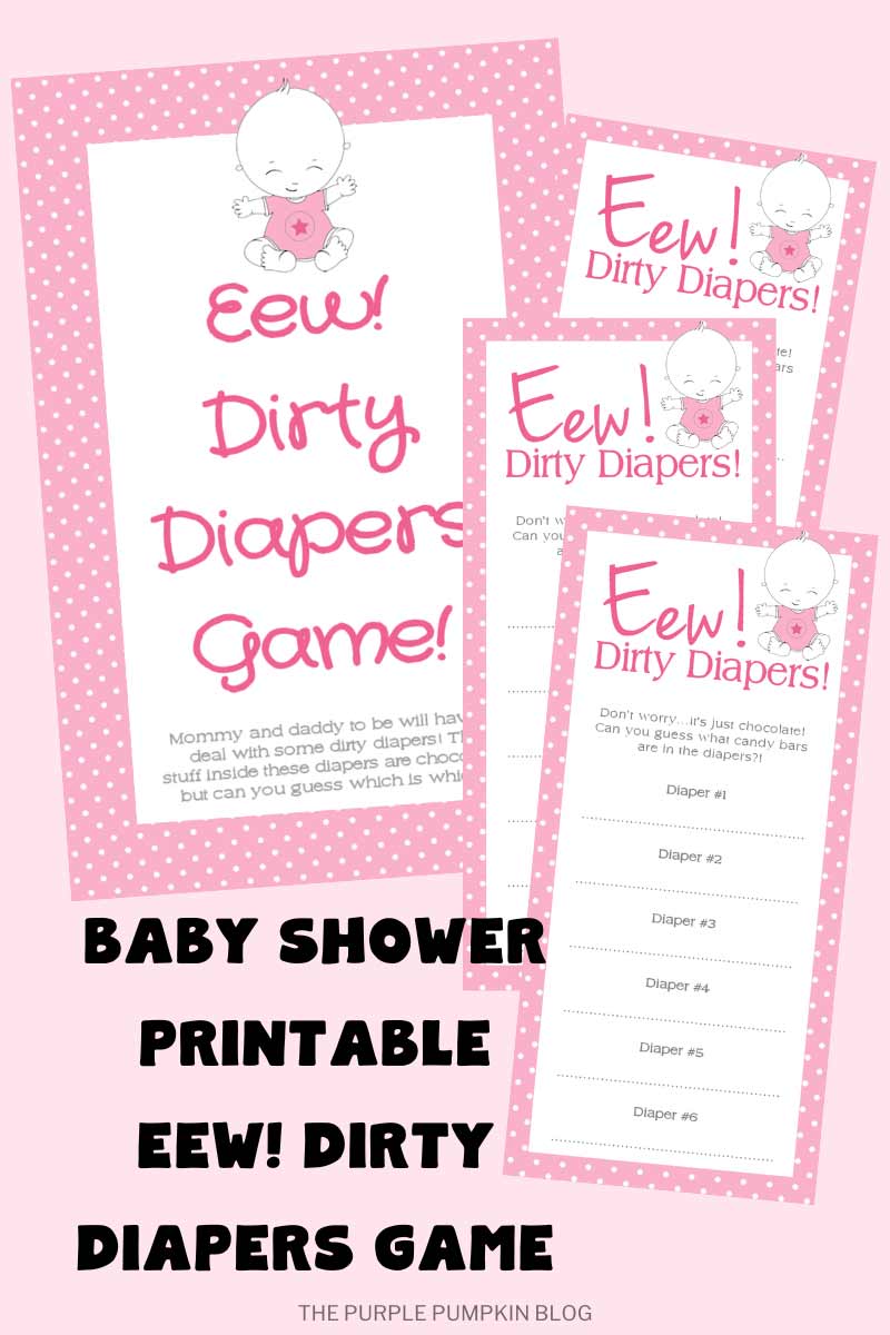 Baby Shower Printable - Eew! Dirty Diapers Game