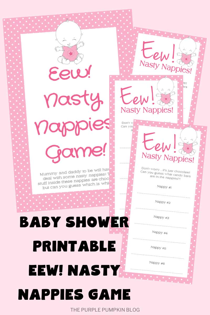 Baby Shower Printable - Eew! Nasty Nappies Game