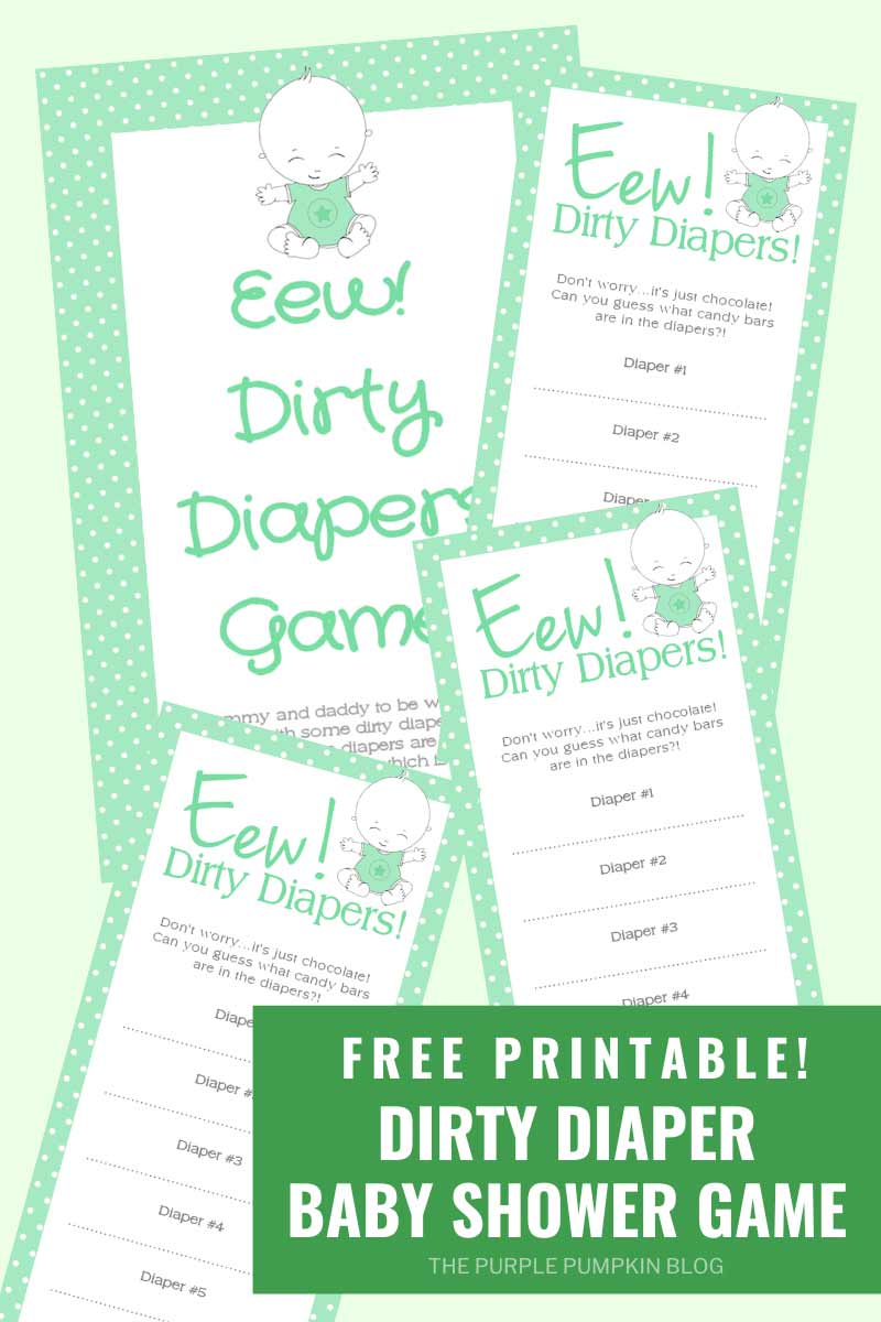Free Printable! Dirty Diaper Baby Shower Game