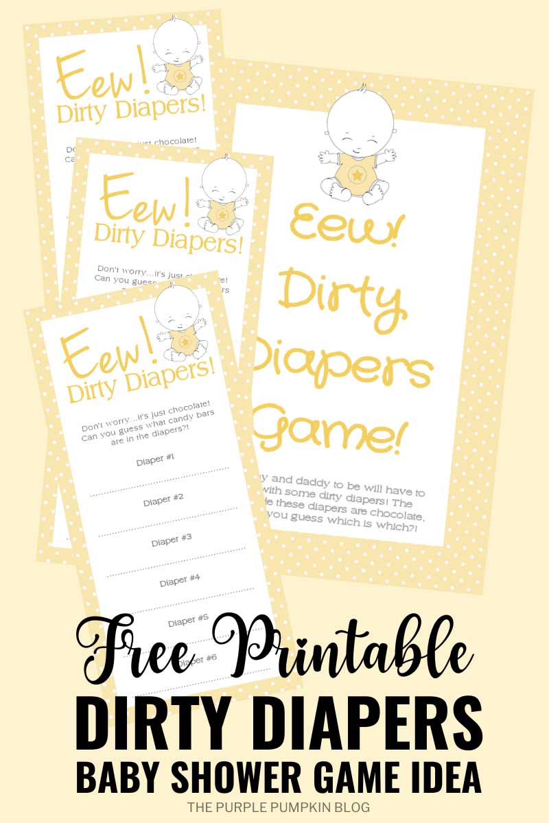 Free Printable Dirty Diapers Baby Shower Game Idea