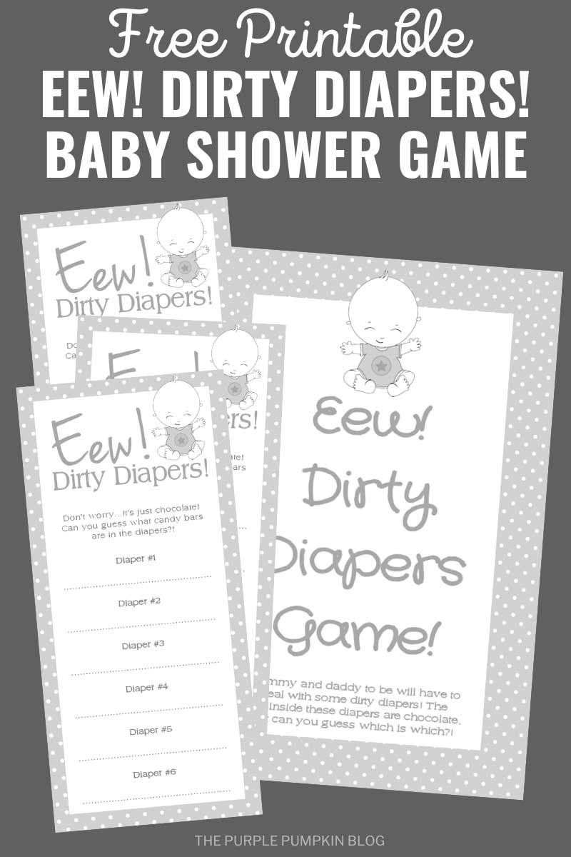 Free Printable Eew! Dirty Diapers! Baby Shower Game