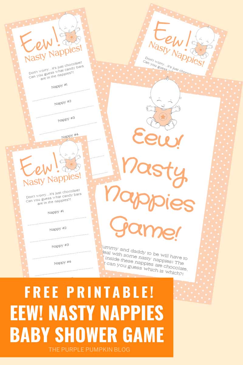 Free Printable! Eew! Nasty Nappies Baby Shower Game