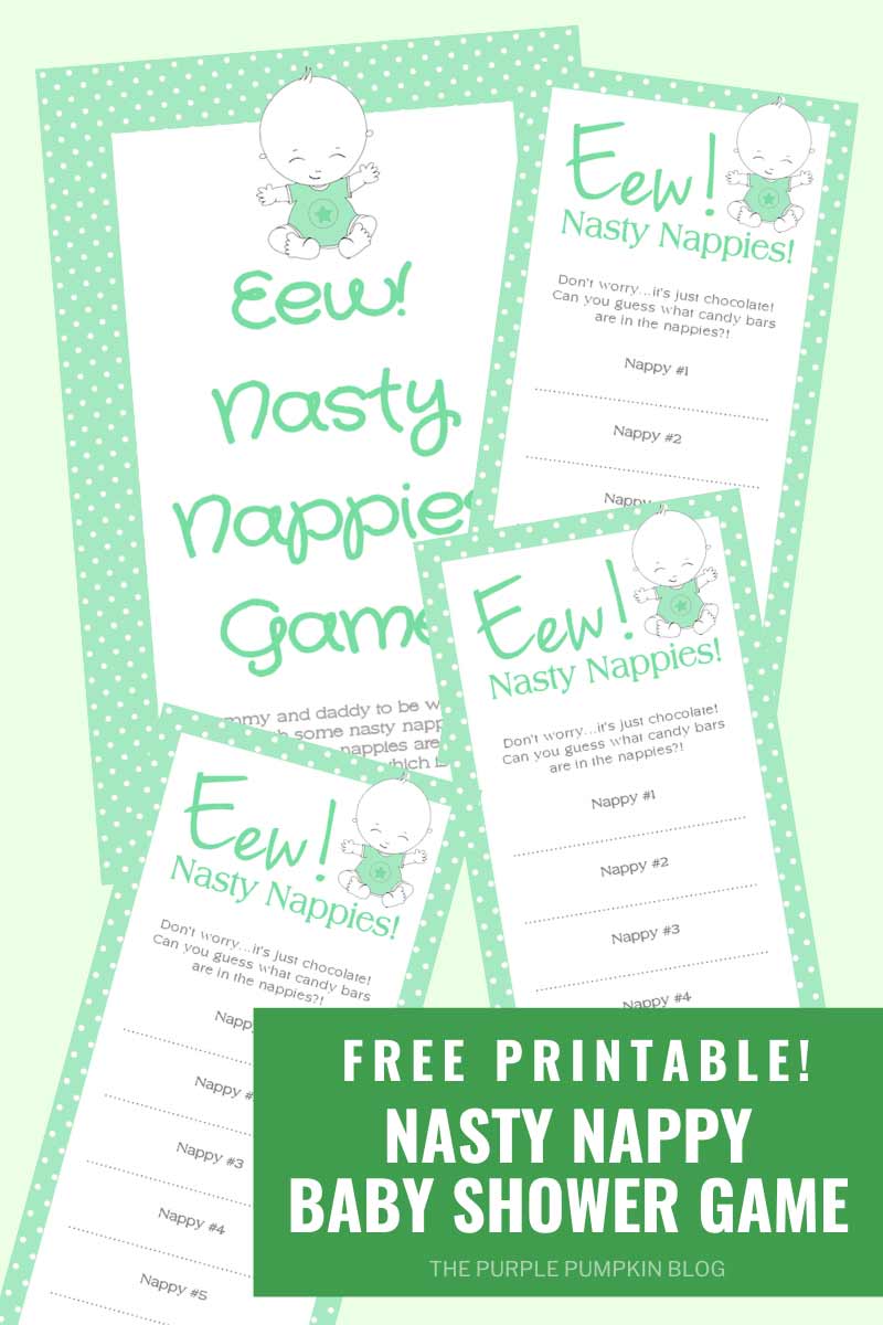 Free Printable! Nasty Nappy Baby Shower Game