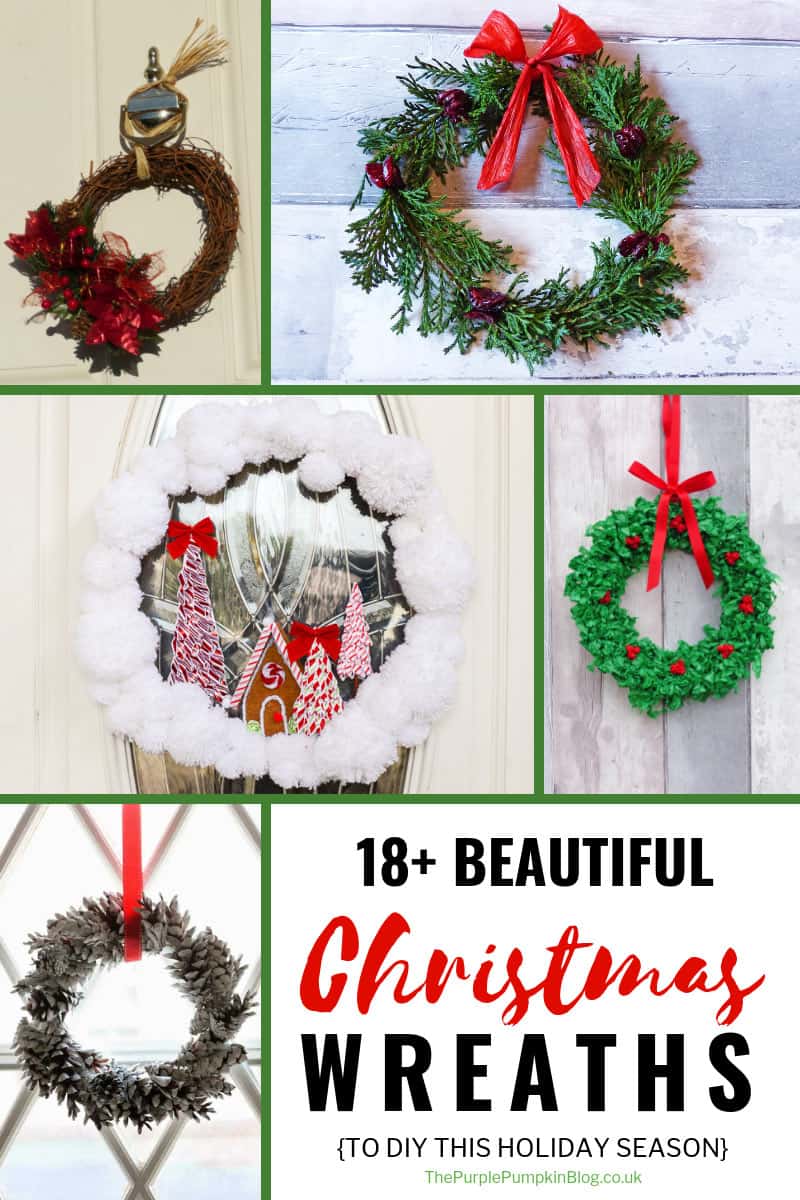 18+ Beautiful Christmas Wreaths to DIY this holiday season. Christmas wreaths are a great way to beautify the entrance to your home, welcoming guests, and setting a festive feel before even stepping through the door. This article has lots of wreaths that you can make yourself variety of different materials, and at varying skill levels. #ChristmasWreaths #ChristmasCrafts