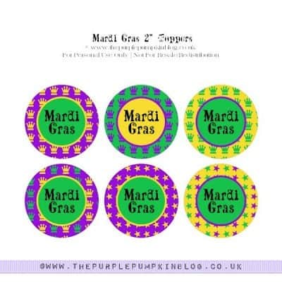 Mardi Gras Cupcake Toppers