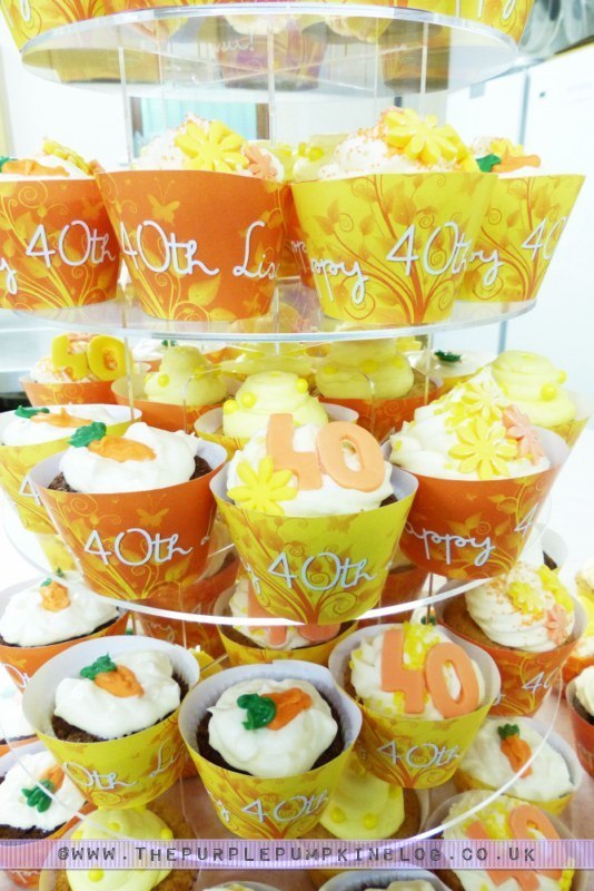 Orange & Yellow 40th Birthday Cupcakes