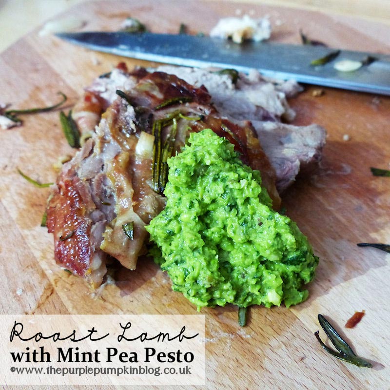 Roast Lamb with Mint Pea Pesto