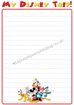 Free Printable "My Disney Trip Report" for Kids