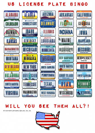 US License Plate Bingo [Free Printable]