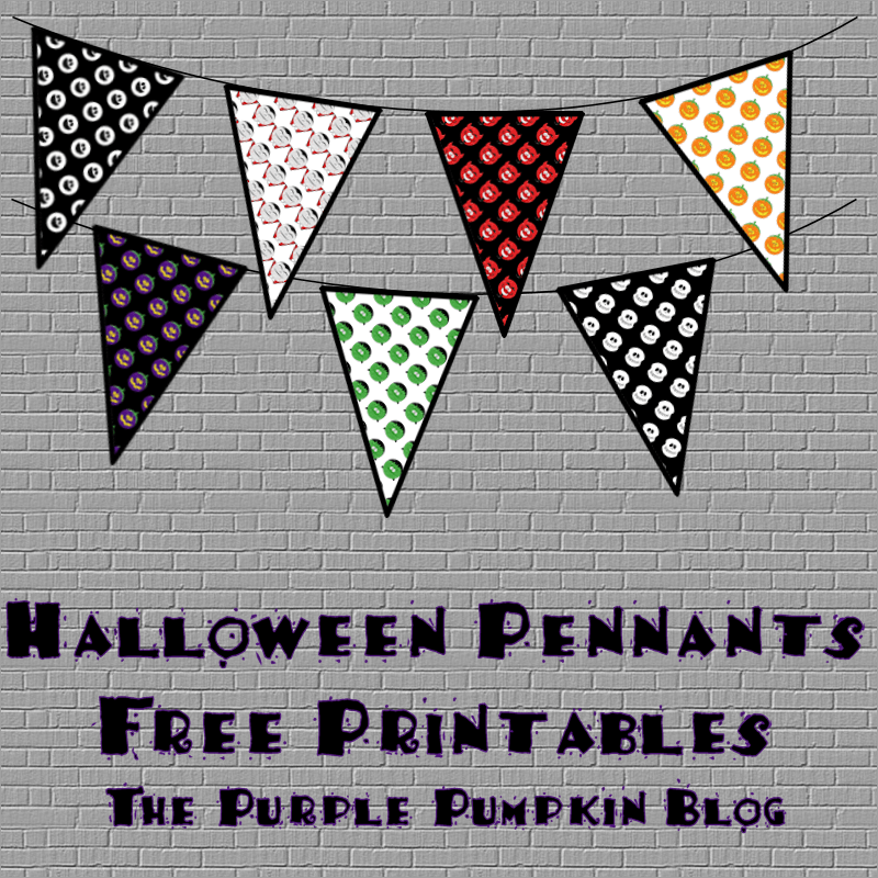 Free Printables! Halloween Pennants - perfect for a frugal Halloween party because they're FREE to download + tons more Halloween printables!