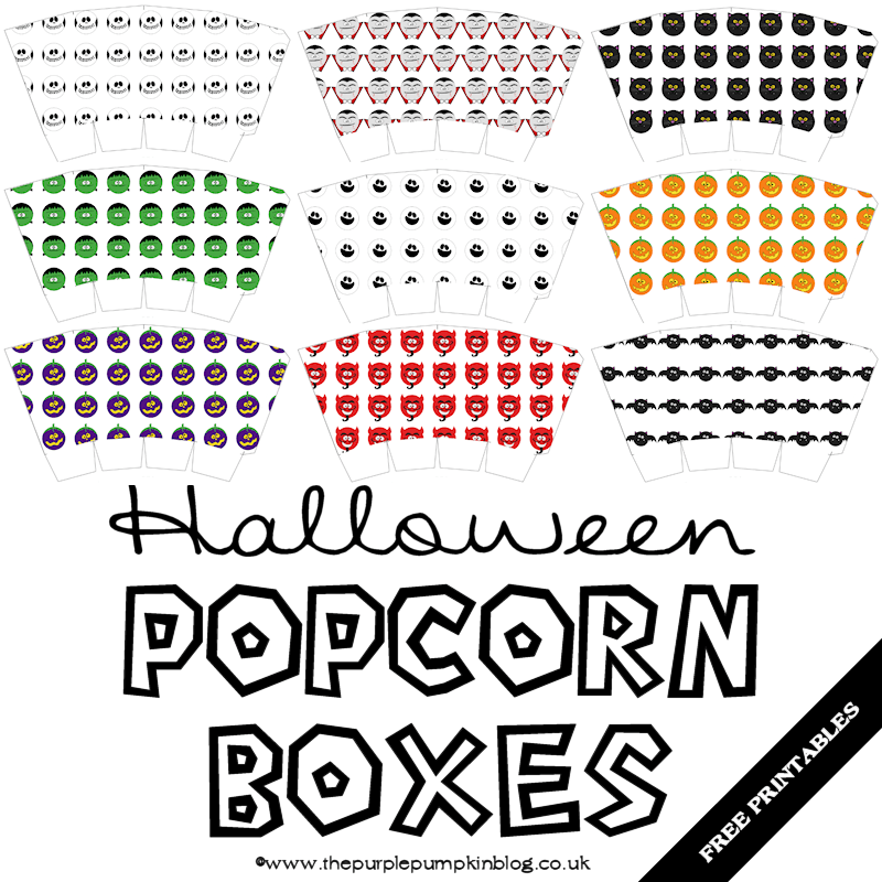 Halloween Popcorn Boxes Free Printable