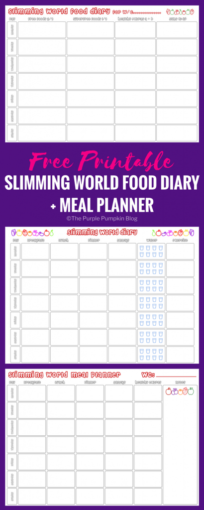 Slimming World Food Diary Printable + bonus Meal Planner!