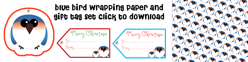 Bluebird Free Printable Wrapping Paper and Gift Tag Set Free Printable Download