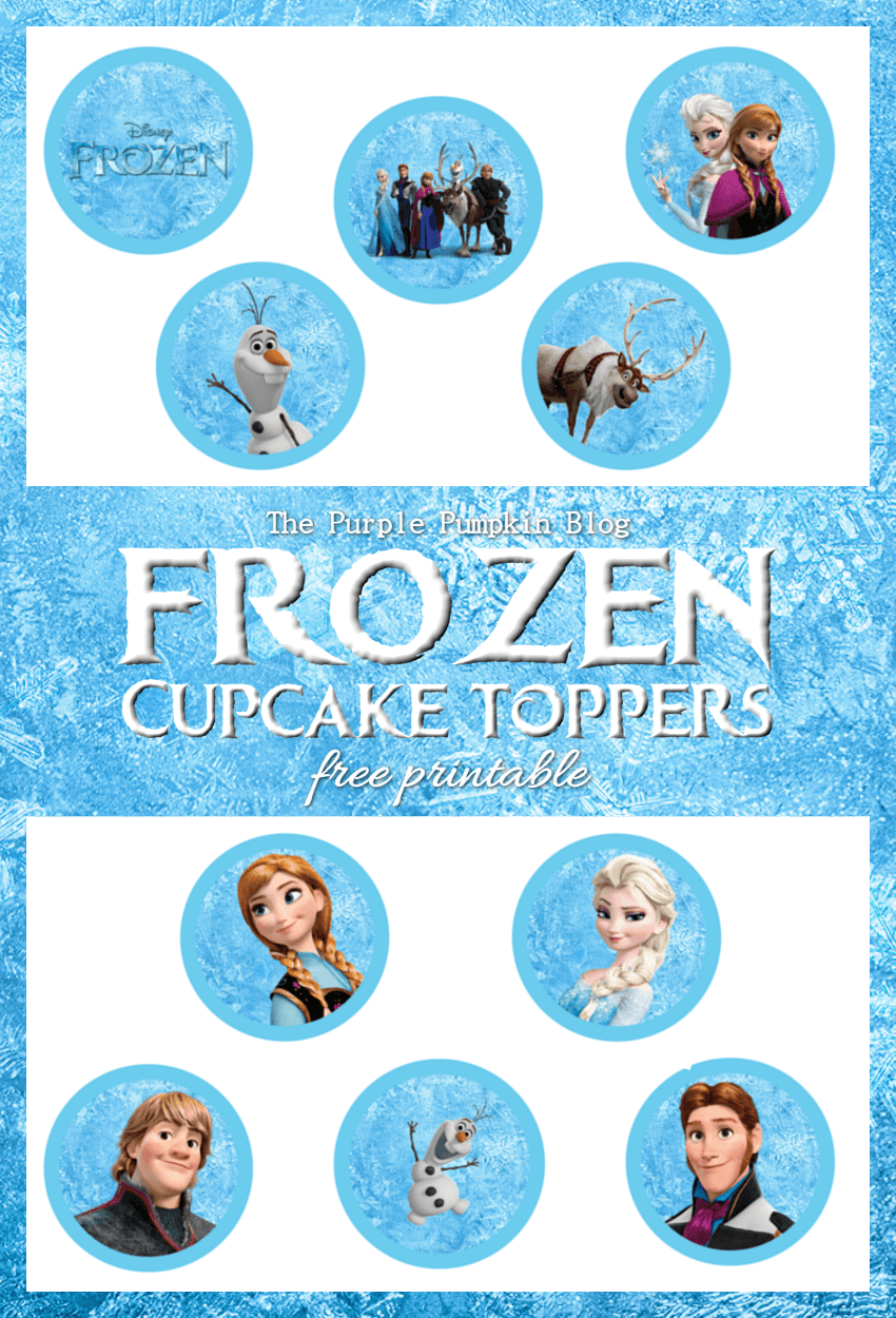 Frozen Cupcake Toppers Free Printable on The Purple Pumpkin Blog