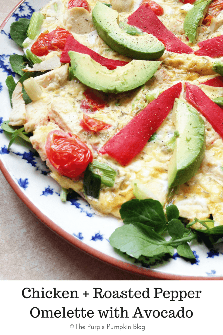 Chicken + Roasted Pepper Omelette with Avocado