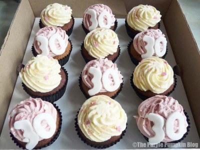Pink and Yellow 30th Birthday Cupcakes