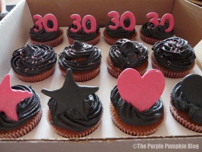 Pink and Black 30th Birthday Cupcakes