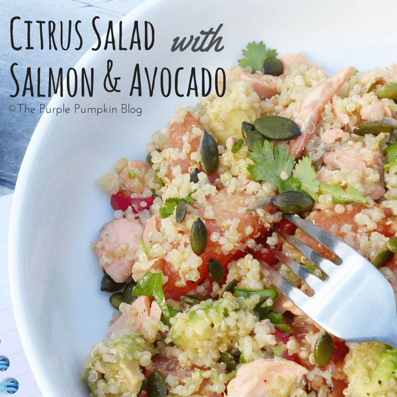 Citrus Salad with Salmon and Avocado - a great lunch to make ahead and take to the office