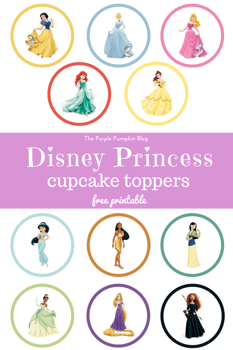 Disney Princess Cupcake Toppers - Free Printable. These are PERFECT for a Disney Princess themed birthday party! Just print and cut as many as you need!