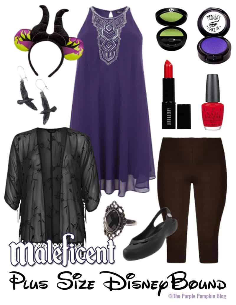 Maleficent - Plus-Size DisneyBound - for when you don't want to dress up in a costume, but still want to have that Disney magic for your outfit! This would be perfect for Mickey's Not So Scary Halloween Party!