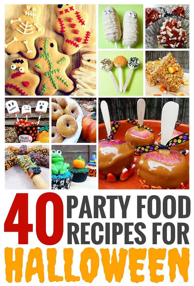 40 Party Food Recipes for Halloween - this is a must pin for Halloween! So many aswesome recipes and fun food ideas on this site!