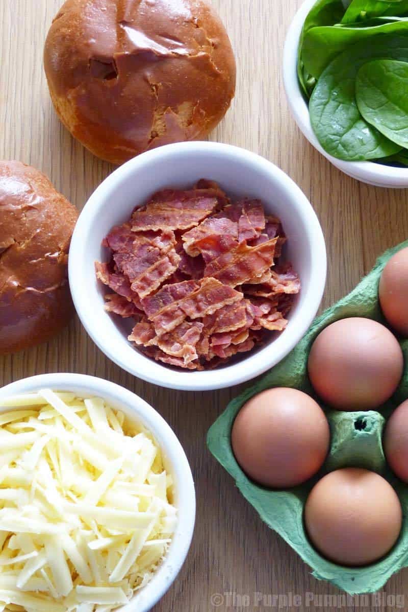 Bacon + Egg Bread Bowl Ingredients