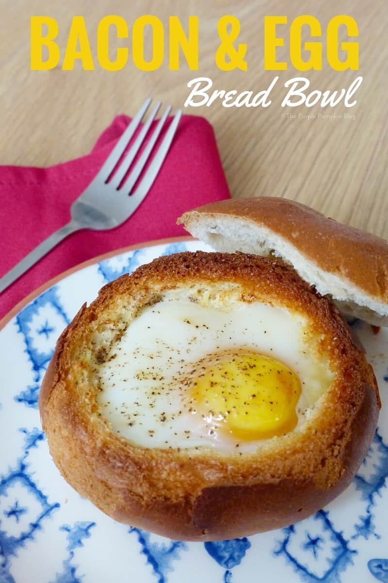 Bacon + Egg Bread Bowl - so easy to make and great to make for brunch!