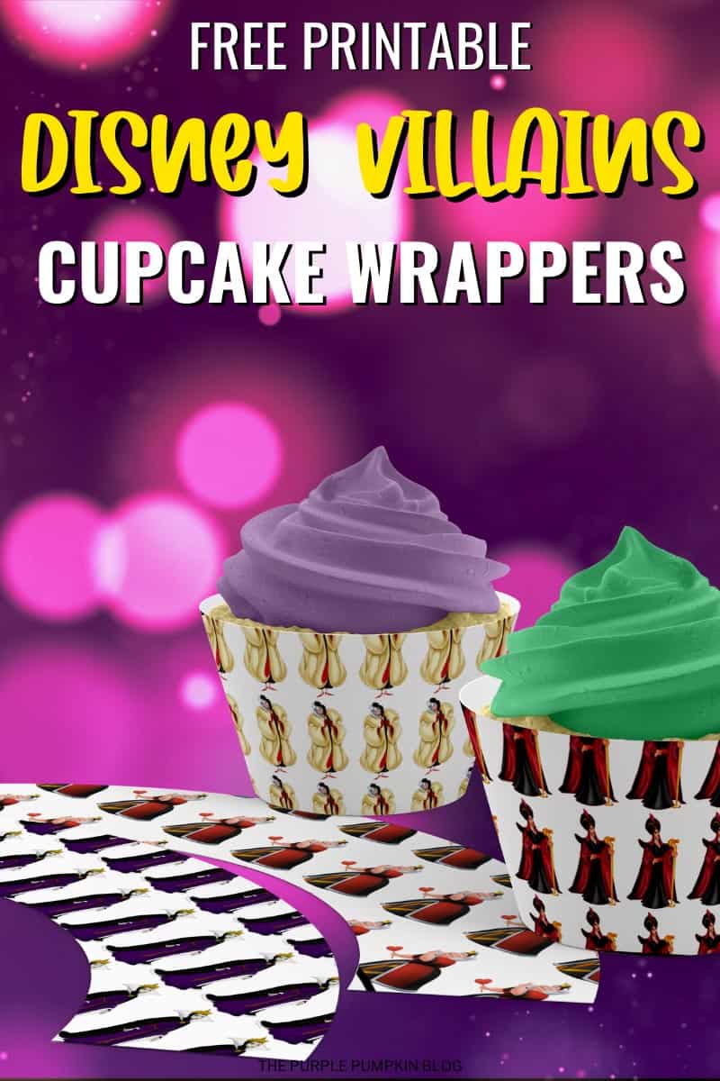 Free Printable Disney Villains Cupcake Wrappers