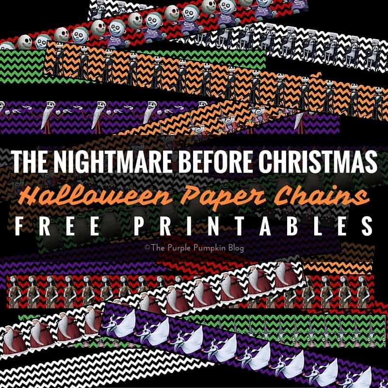 The Nightmare Before Christmas - Halloween Paper Chains Printables. There are also loads of party printables that match these!