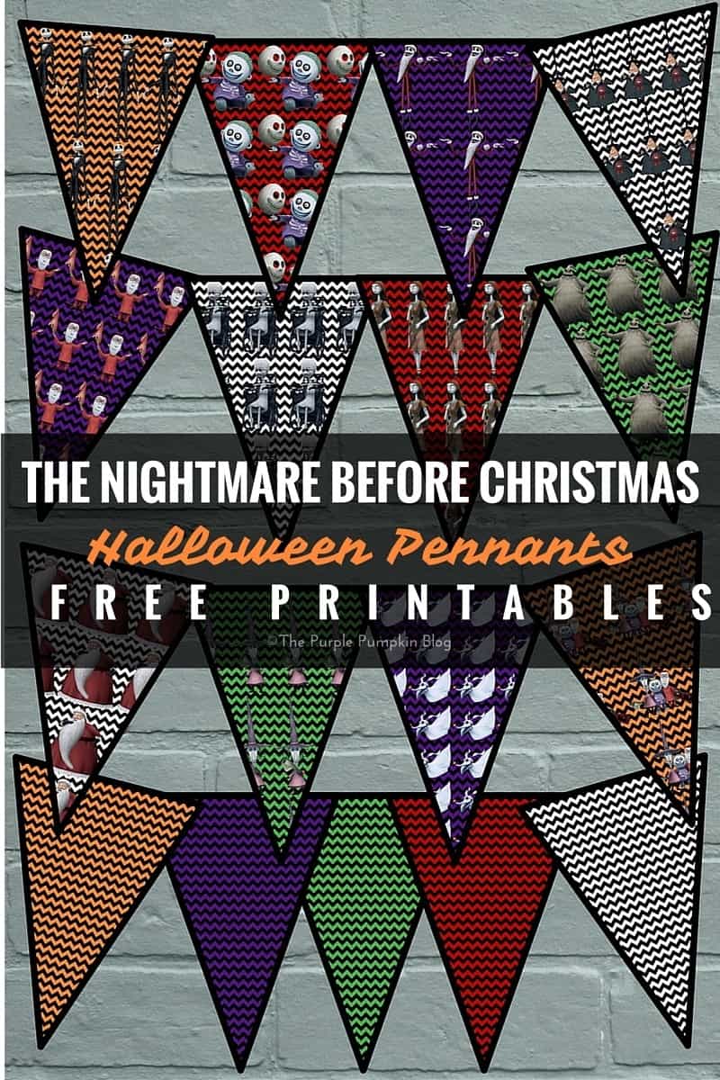 Halloween Pennants -The Nightmare Before Christmas - Free Printable. Plus loads of matching Halloween party printables on this site!