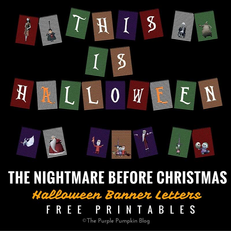 The Nightmare Before Christmas - Halloween Banner Letters - Free Printables. Plus lots more matching printables in the Halloween Party Set!