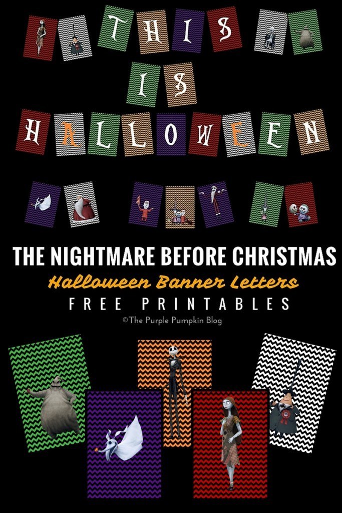 The Nightmare Before Christmas - Halloween Banner Letters - Free Printables