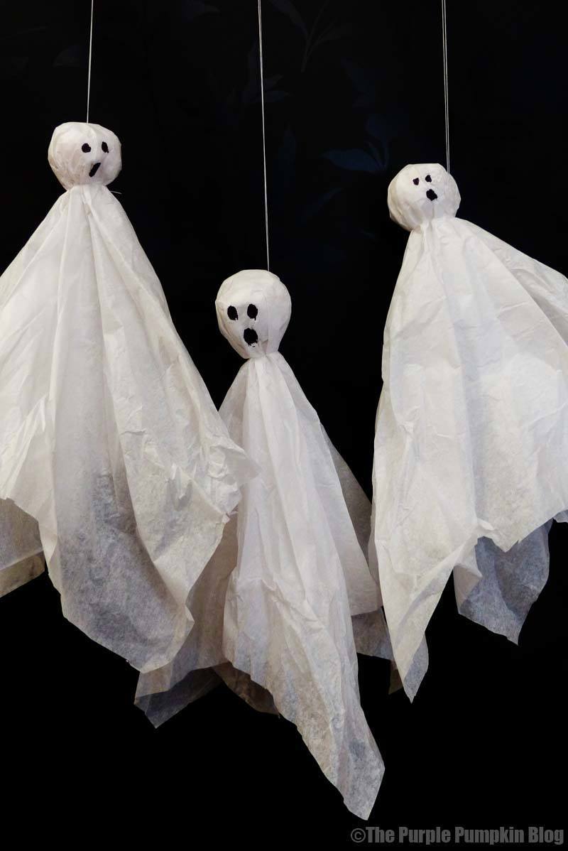 Tissue Paper Ghosts for Halloween