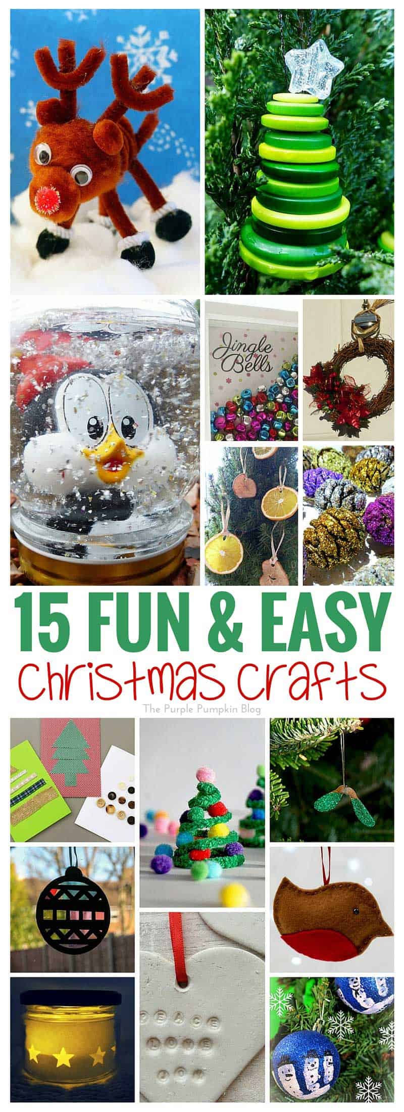 15 Fun + Easy Christmas Crafts - lots of great ideas to get crafty for the festive season!