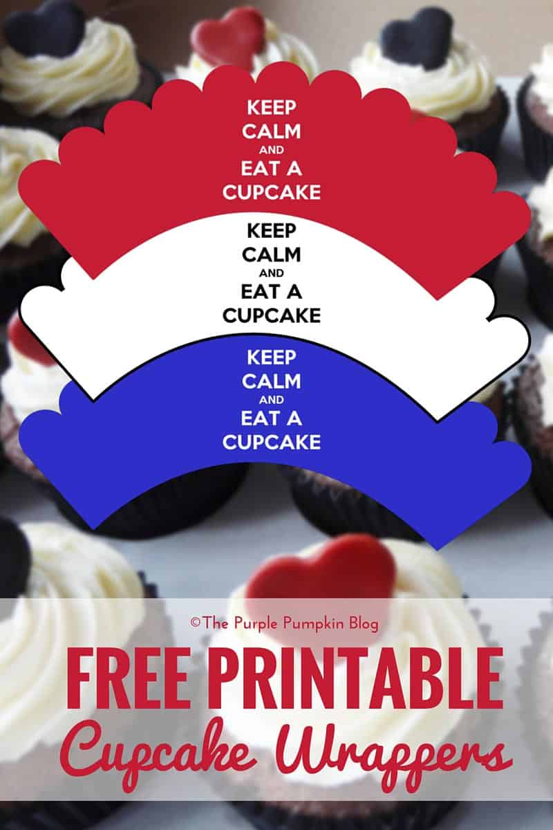 Queen's 90th Birthday - Free Printable Cupcake Wrappers. Plus lots more great FREE printables on The Purple Pumpkin Blog!
