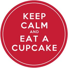 Keep Calm and Eat A Cupcake - Red Cupcake Toppers