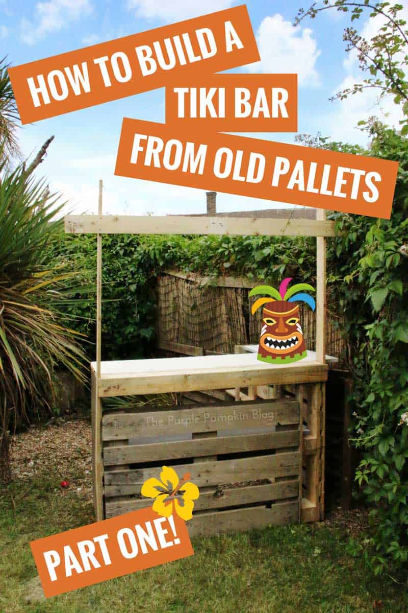 How to build a tiki bar using old pallets! This is such a cool thing to make for a Hawaiian Luau or Tropical/Beach themed party!