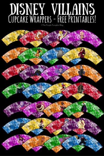 Disney Villains Cupcake Wrappers - Free Printables