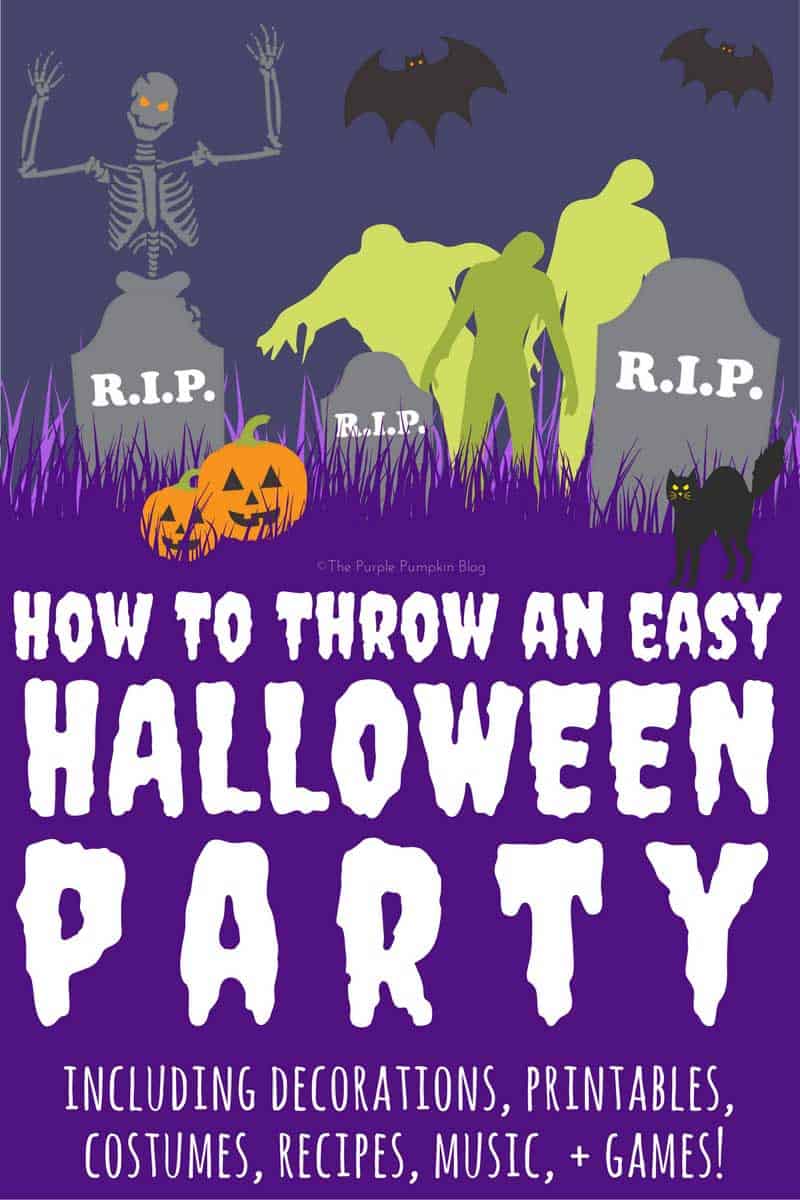 How to throw an easy Halloween Party! Including decorations, printables, costumes, recipes, music, + games!
