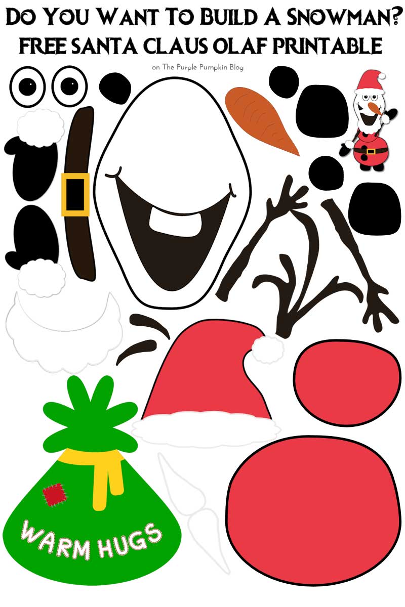 Santa Claus Olaf - Do You Want To Build A Snowman Free Printable + tons of other free Disney printables on this website!