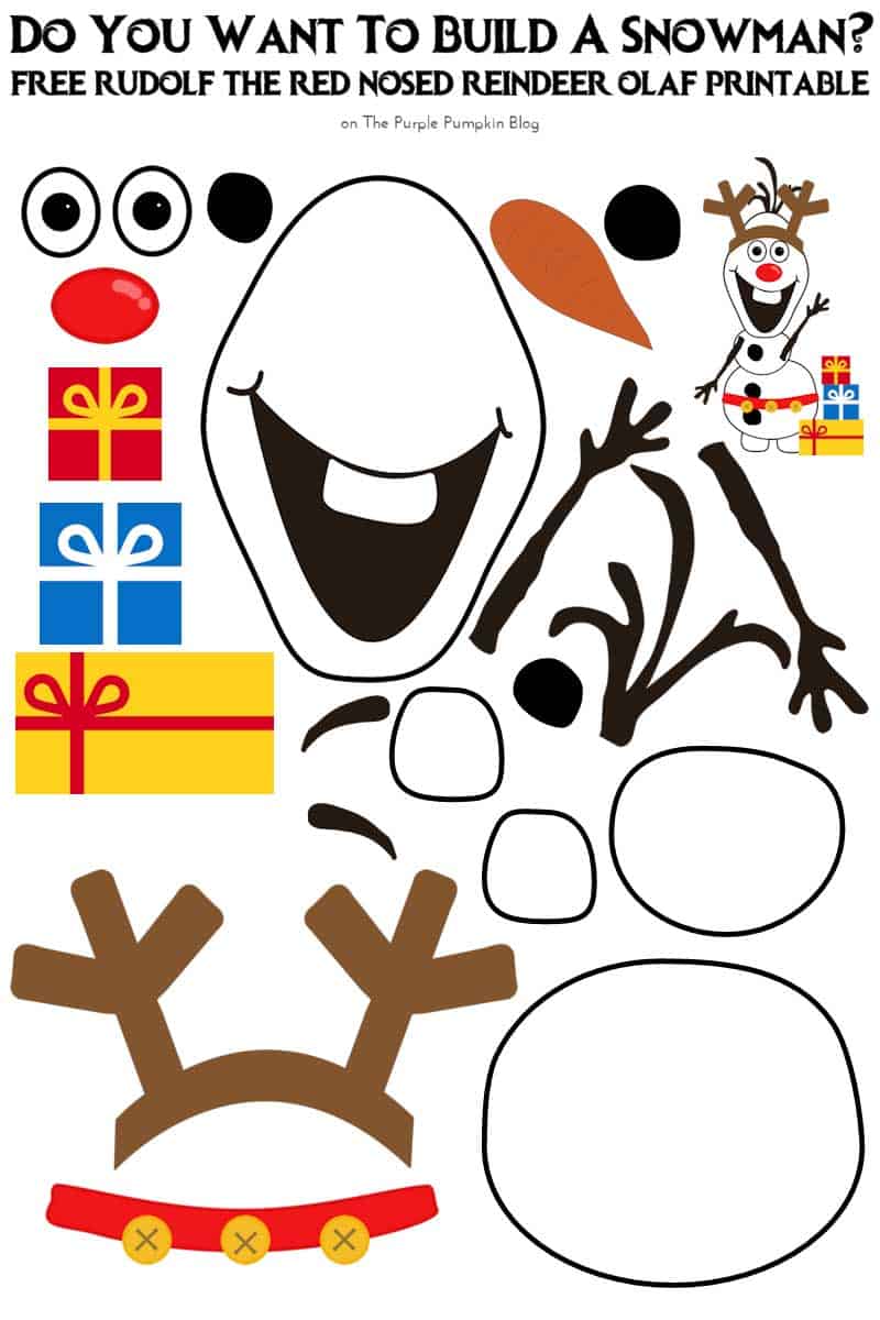 Do You Want To Build A Snowman - Free Printable - Rudolf the Red-Nosed Reindeer Olaf Edition