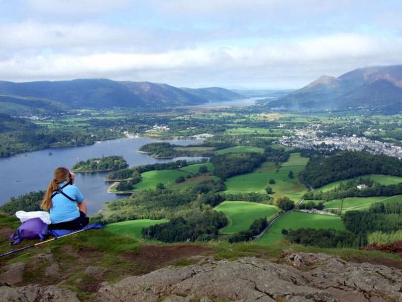 Admiring the view from Walla Crag