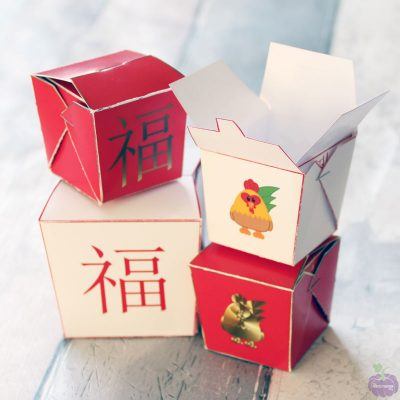 Free Printable Chinese Take Out Boxes - these are great for filling with candy for a cute party favor