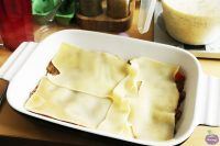 How to assemble homemade lasagne - pasta layer