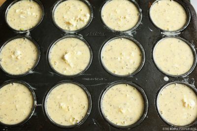 Cheesy Courgette Crustless Mini Quiche - topped with cheesy egg mixture
