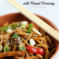 This Crunchy Vegetable Noodle Salad with Peanut Dressing is full of flavour, and quick to assemble. It's a great salad to meal prep for lunches for the week too.